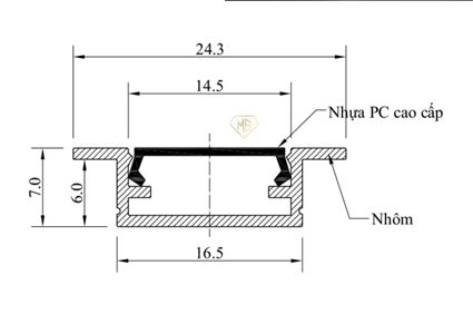 Thanh nhôm led chữ T-508 1