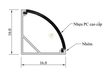 Thanh nhôm led chữ V-601 2