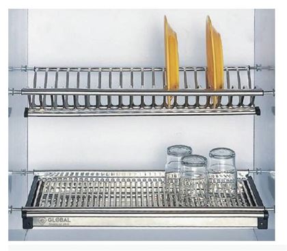 Giá bát đĩa cố định chữ V tủ trên cao cấp: CV-02