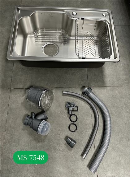 Chậu rửa nhà bếp 1 hố phong cách Nhật Bản, bề mặt chống xước: MS-7548