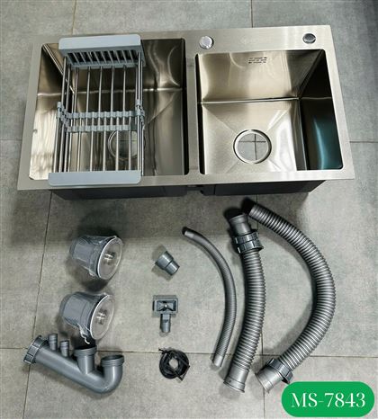 MS-7843 Chậu rửa nhà bếp 2 hố lệch.