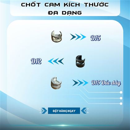 Ốc, Chốt CAM 2 thành phần, 3 thành phần, size D12, D15 mã CD, OC